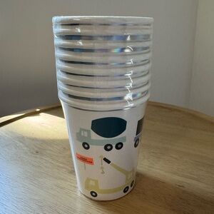 Meri Meri 8 Construction/Trucks Paper Cups (NWT)